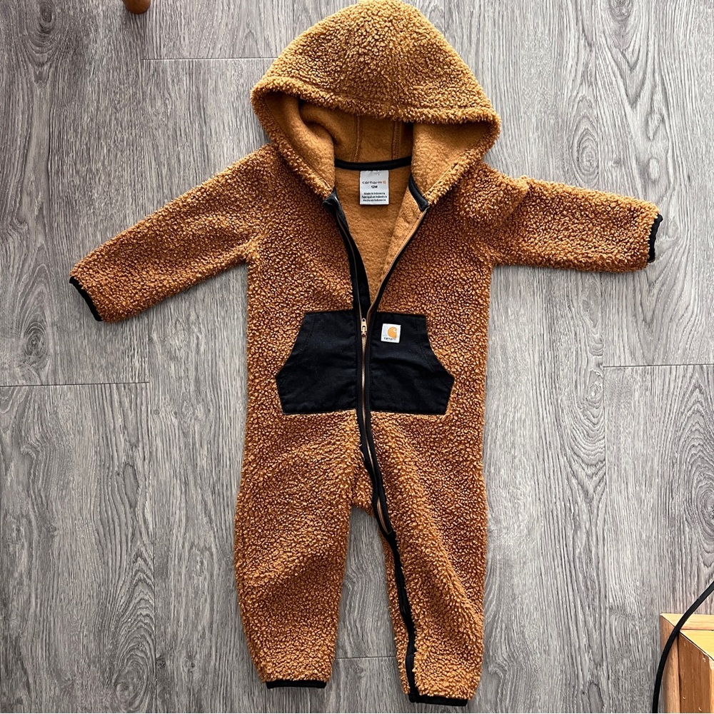 Carhartt Infant Long Sleeve Zip-Front Sherpa Coverall Onesie 12M